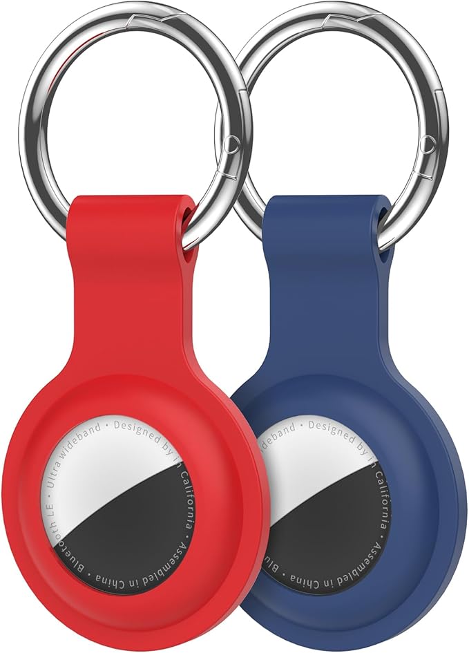 Compatible with AirTag Holder Case Keychain 2 Pack, for AirTag 1st & 2nd Generation Key Chain Ring Case Cover for Air Tag Holder GPS Tracker Item Air Tags Finders Air Tagholder for Kids,Bags,Luggages