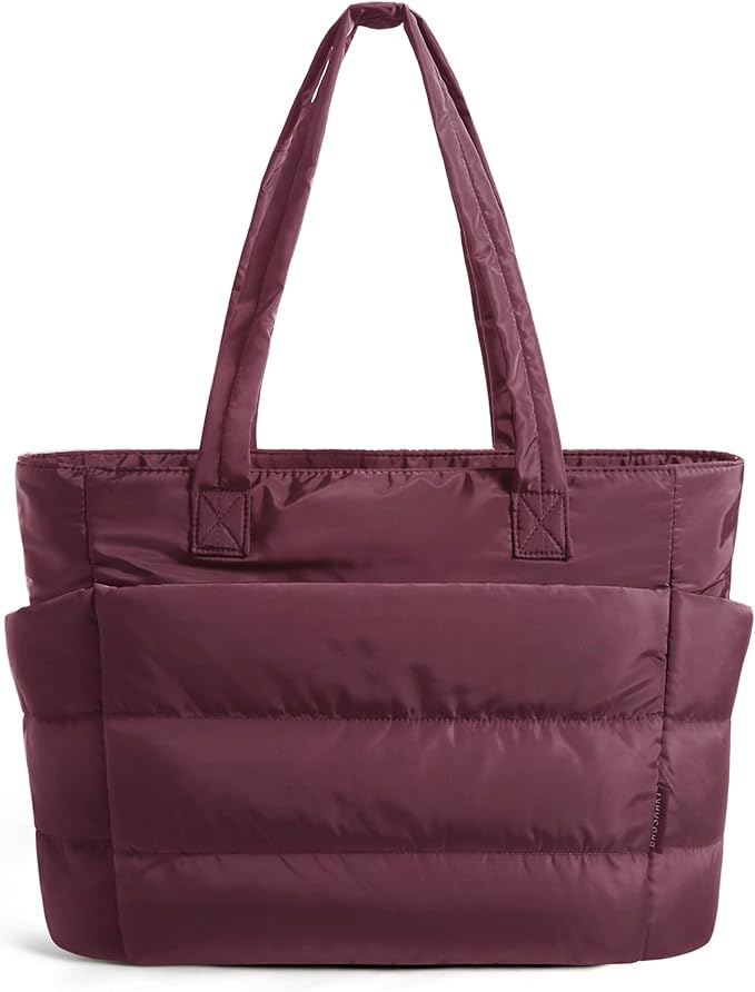 BAGSMART Tote Bag for Women, Lightweight Puffy Tote Bag with Compartments Shoulder Bag Handbag for Travel, Work, Gym | Lightweight