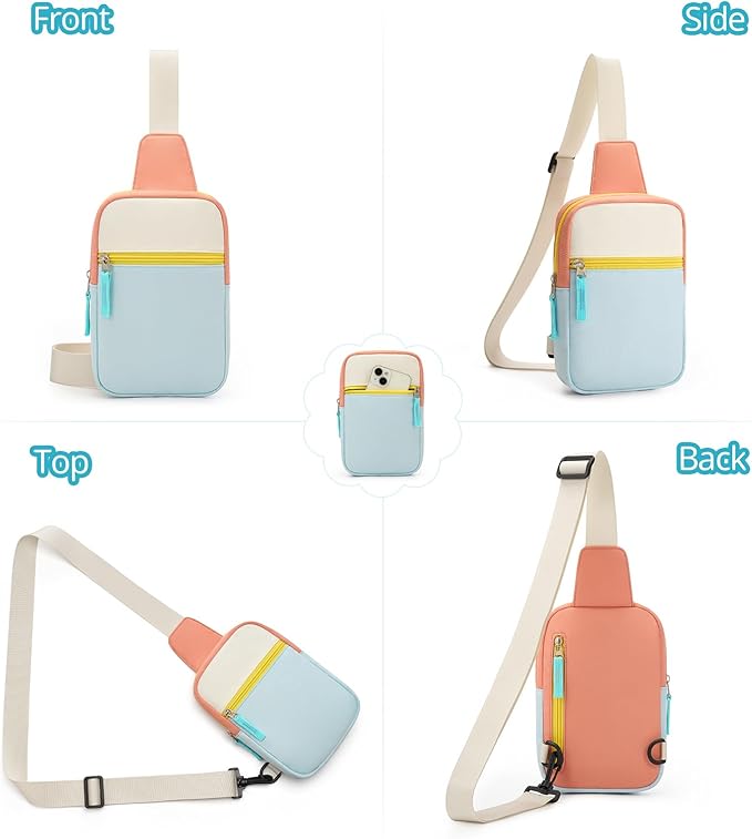 Birthday Gifts for 8 9 10 11 12 Year Old Teens Girls Kids, Fanny Pack Crossbody Bag Sling Belt Bags Purse, Dorm Travel Essentials for Girls Fashion, Preppy Tween Teen Girl Gift Trendy Stuff