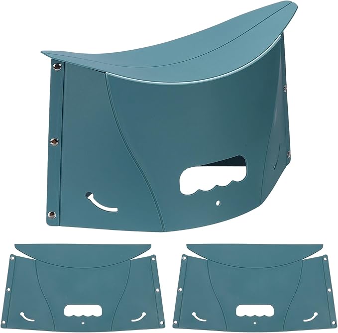 PATIKIL Travel Foot Rest, 2 Pack Portable Airplane Footrest with Handbag Function Lightweight Foldable Foot Stool to Relieve Back & Knee Pain for Long Flight Outdoor Camping, Dark Green