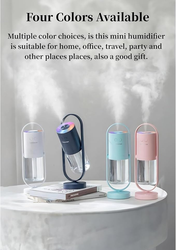 Humidifier, Compact 360° Rotating Cool Mist Air Humidifier Automatic Shutdown for Office for Home for Travel (#4)