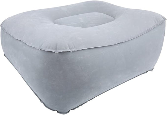 Airplane Footrest, Inflatable Travel Foot Rest Pillow, Fast Inflating Airplane Bed for Toddlers, Elevating Leg Rest Pillow Footrest Pillow for Office, Airplane, Train, Cars, Home (All Gray)
