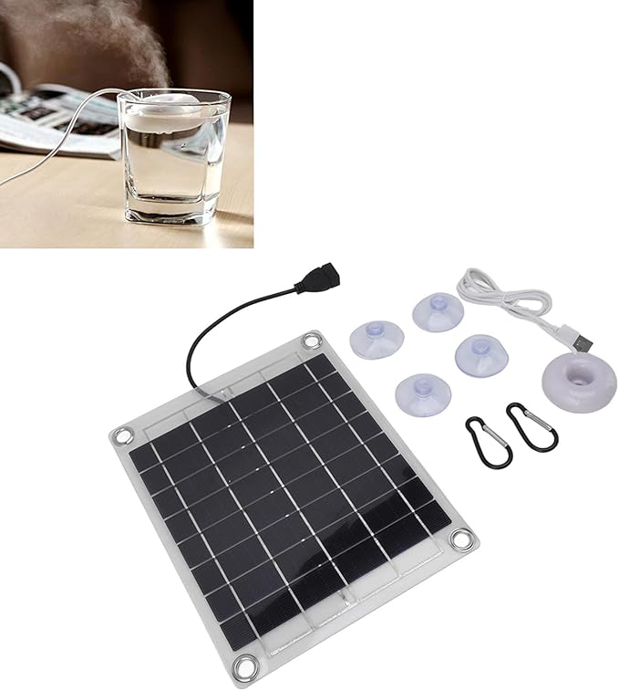 Floating Water Humidifier, Mini Solar Panel Humidifying Device Portable Atomizing Humidifier USB Charging Air Humidifierhigh Small Cool Mist Humidifying for Home and Outdoor