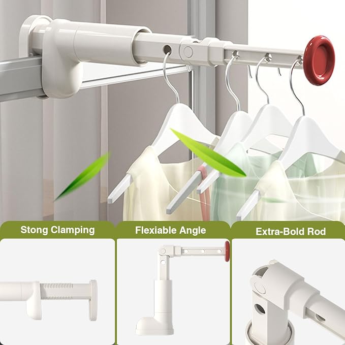 2 Pack Clothes Drying Rack for Travel Retractable Bar Laundry Hanger Portable Collapsible for Student Accommodation, Travel,Car,Suitcase (1)