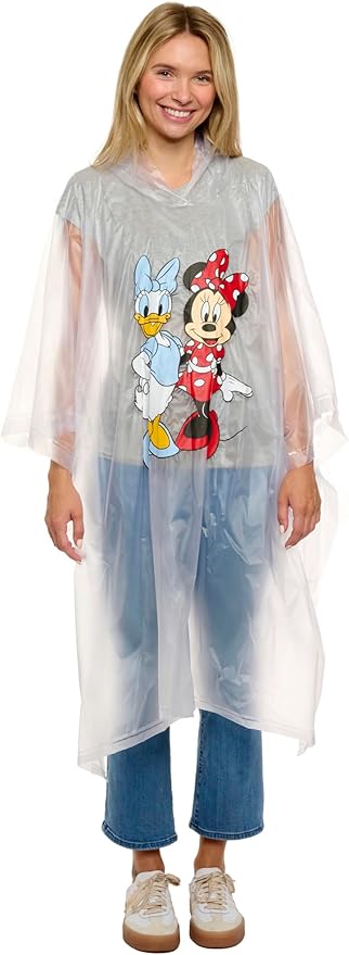 Disney Minnie Mouse Mickey Mouse Pluto Daisy Duck Rain Poncho Hoodie Unisex Adult