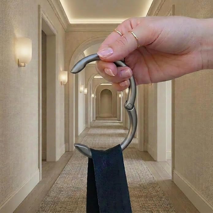 Clipa Bag Hanger - The Ring that Opens Into a Hook, Closes Automatically | Hangs Almost Anywhere in Just 1/2" of Space | Holds 33 lbs | 9 Styles | 3 yr Warranty