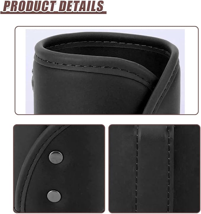 YoRise Car Cup Holder Organizer, Scratch-Resistant Clip-On Leather Car Water Bottle Holder, Automotive Back Seat Drink Cupholder, Vehicle Hanging Storage Organizer Accessories (Black)