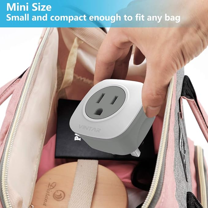 3 Pack UK Ireland Travel Plug Adapter, VINTAR International Power Adaptor with 2 American Outlets, 2 in 1 European Plug Adapter for USA to British England Scotland Irish London Hong Kong (Type G)
