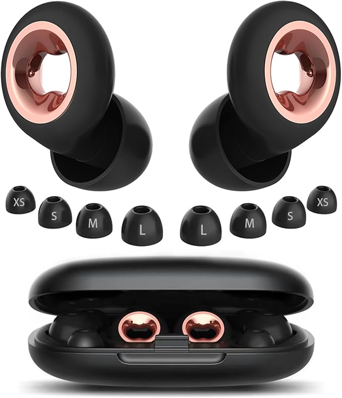 Sleeping Ear Plugs: 45DB Noise Cancelling Ultra-Comfy Reusable Ear Plug- Silicone Hearing Protection for Concerts & Travel & Snoring with 8 Eartips -Earbuds for Side Sleepers