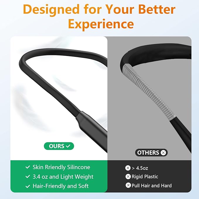 Book Light LED Neck Reading Light,Bendable Rechargeable Book Light for Reading in Bed,Eye Friendly - 3 Colors & 3 Brightness Levels Perfect for Bookworms Kids Crafts Knitting Travel (Black)