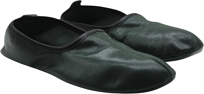 Womens Indoor Leather Slippers Traditional Babouche House Shoes Barefoot Moccasin