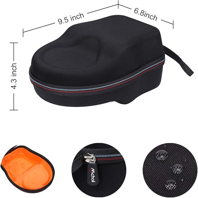 Mchoi Hard Portable Case Compatible with Beyerdynamic DT 990 PRO/DT 770 PRO Open Studio Headphone, Case Only (Black and Orange)