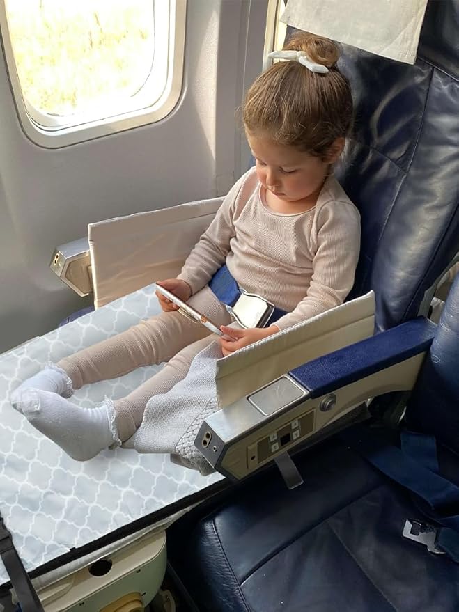 US Toddler Airplane Seat Extender Comfortable Toddler Airplane Footrest Lightweight Portable Toddler Airplane Bed Easy to Use Kids Airplane Travel Essentials with Storage Bag 30×18in for Kids Toddler