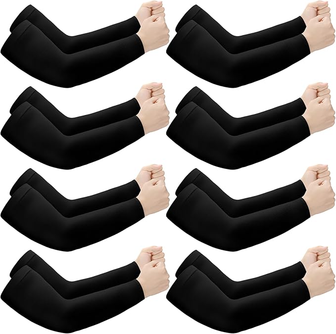 Janmercy 8 Pairs Elderly Skin Thin Protector Sleeves Bruise Abrasions Protective Arm Sleeve