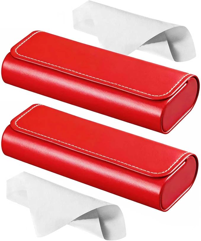 RayLove Hard Shell Glasses Case, Lightweight Leather Eyeglass Case, Travel-Friendly Sunglasses Protector for Men & Women