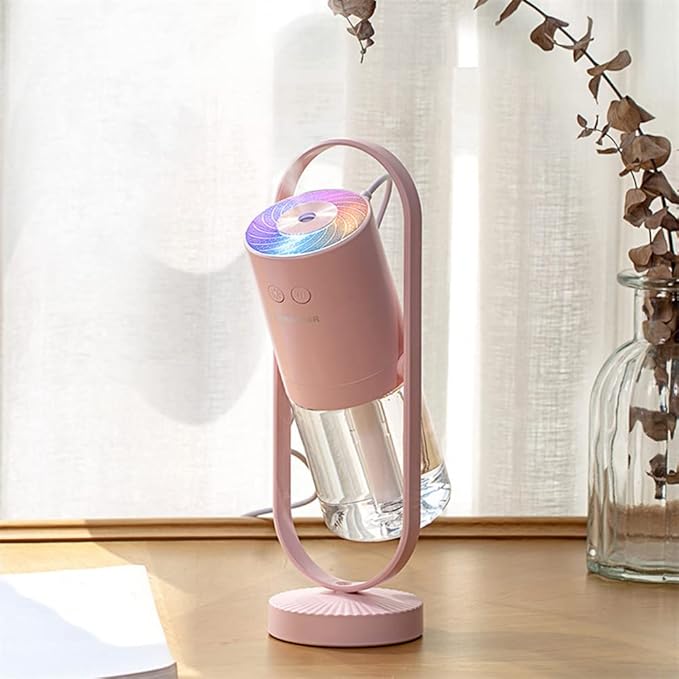 Cool Mist for Bedroom Home Car Plants Purifier Mini Humidifier, 360 Rotate Air Humidifier Aroma Diffuser with Night Light, Portable Small Cool Mist Humidifiers for Cars Travel - Navy Blue