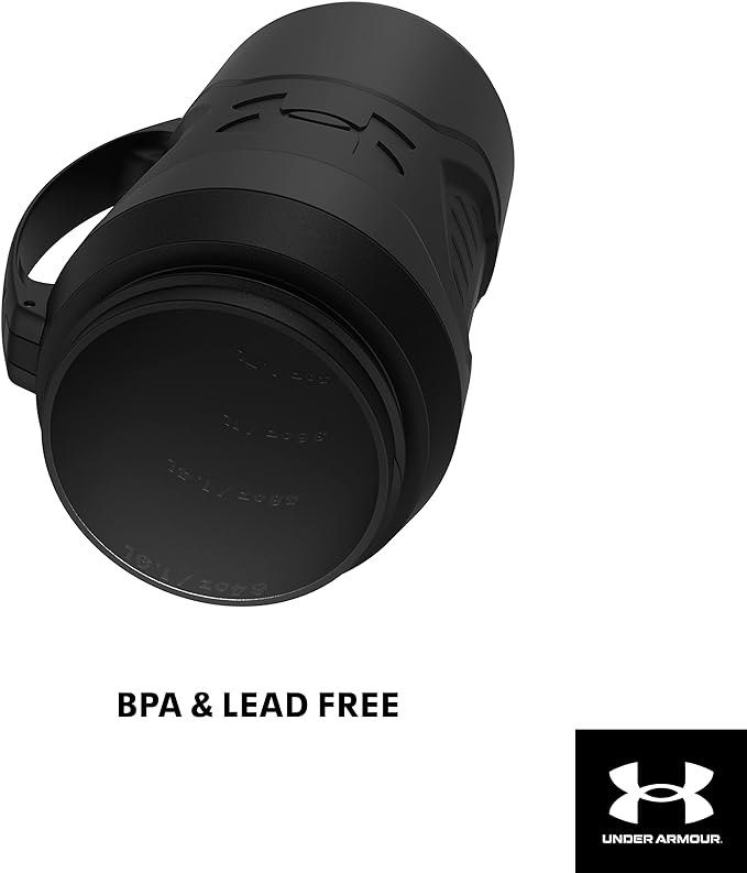 Under Armour Insulated Water Bottle with Handle & Fence Hook, Half Gallon Sports Water Jug, Leak-Resistant & BPA-Free for Baseball, Football & Gym - Jet Grey/Black, 64oz