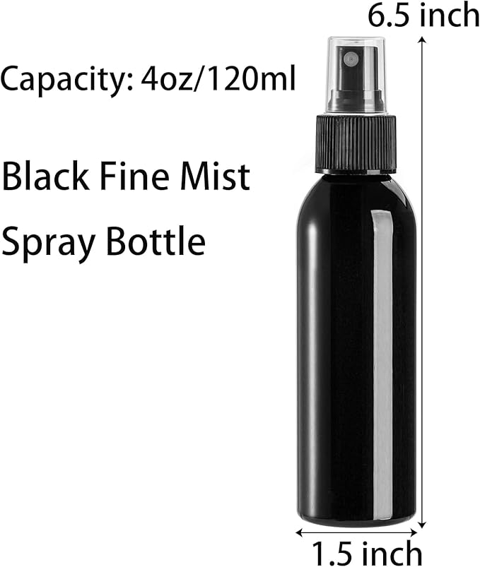 TOPZEA 30 Pack Black Empty Spray Bottles, 4oz Plastic Fine Mist Spraying Bottles Small Refillable Sprayer Liquid Containers Portable Misters with Cap Travel Bottle for Perfume, Cleaning, Essential Oil