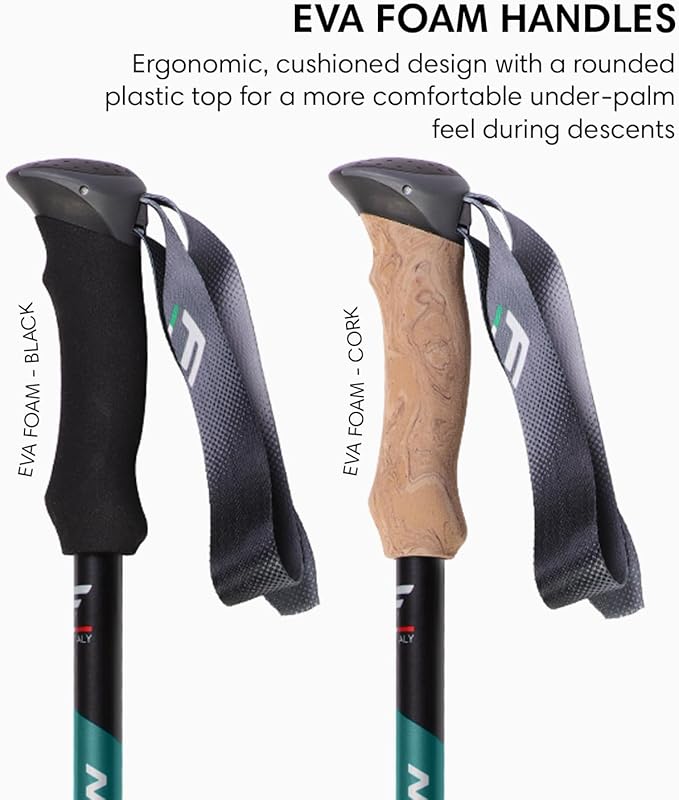 Fizan Compact 3 Trekking Poles – 5.6 oz Ultralight, Backpacking, Thru Hiking Poles, Adjustable, Collapsible, Customized Fit, EVA Grips, Aluminum Walking Sticks (Compact 3)