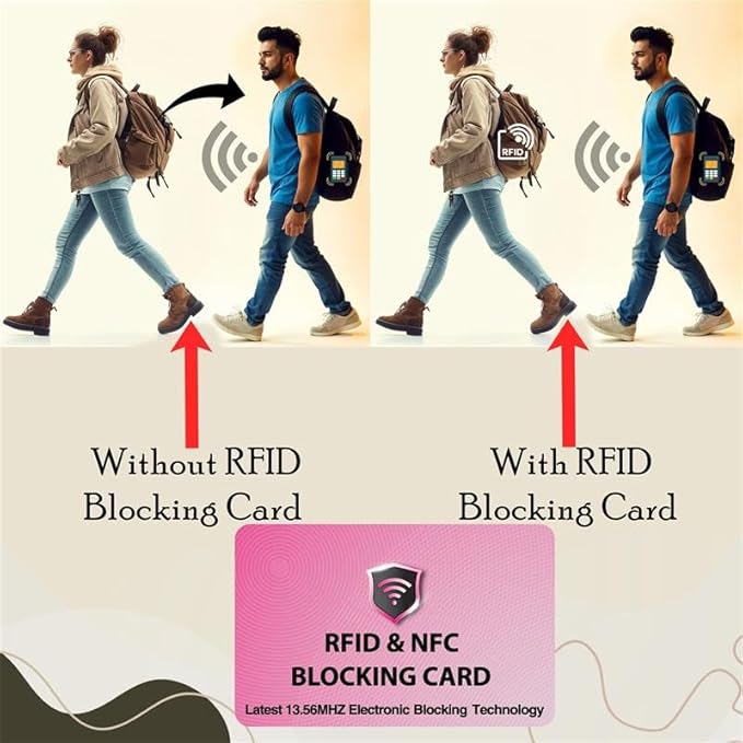 SaiTech IT 2 PK RFID Blocking Cards Protect Your Entire Wallet, Purse, and Cards from NFC Contactless Theft Wallet for Men & Women - Pink