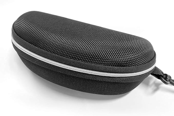 3 Pack Zipper Shell Eyeglasses and Sunglasses Case with Plastic Carabiner Hook