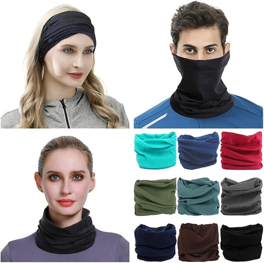 VANCROWN Headband Neck Gaiter Head Wrap Headwear Face Mask Magic Scarf Bandana for Men and Women