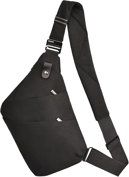 OSOCE Lightweight Sling Bag, Anti Theft Crossbody Bags for Women Men Casual Shoulder Crossbody Sport Travel Hiking Bag,Black,Large