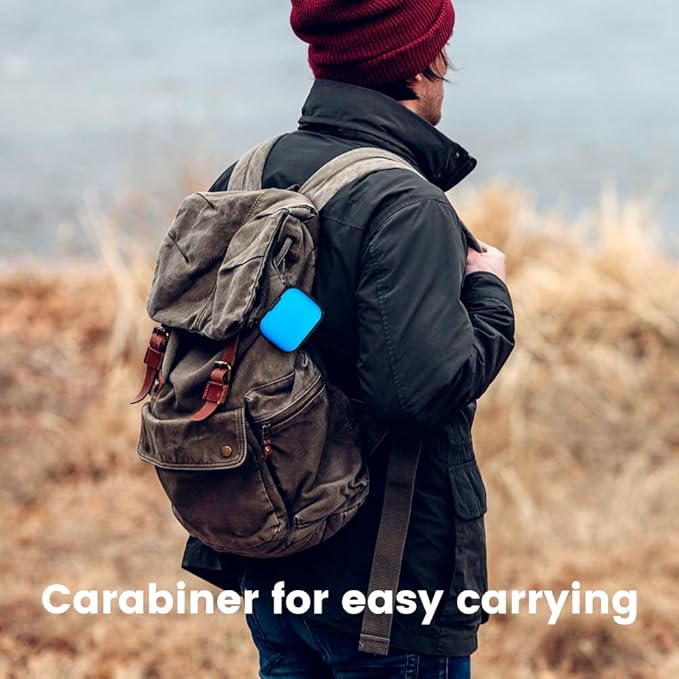 Earphone case, RISETECH Earbud Carrying Case Holder Hard EVA Headphone Small Zipper Pouch Compatible with Beats Fit Pro, TOZO A1, Bose Soundsport, EarPods, AirPods, Sony Wired Earbuds with Clip -Blue