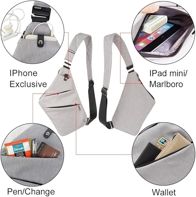 OSOCE Sling Bag for men, Anti Theft Crossbody bags for women | Water Resistant