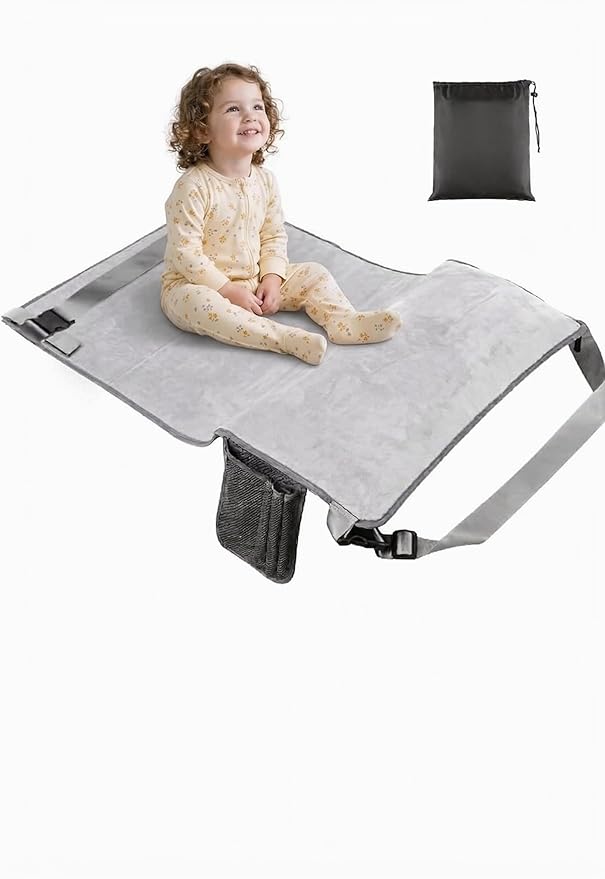 Toddler Airplane Bed, Portable Airplane Seat Extender for Kids Travel Essentials, Toddlers Long Flight Must Haves Footrest & Hammock