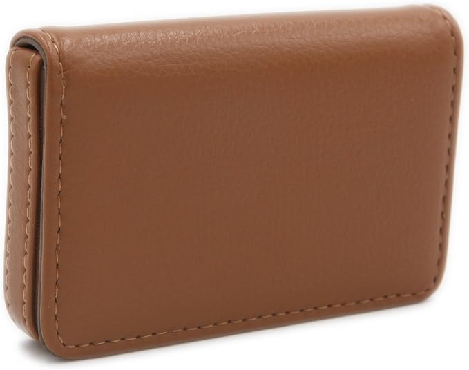 RFID Blocking Wallet - Minimalist Leather Business Credit Card Holder with Magnetic, Light Coffee, Small