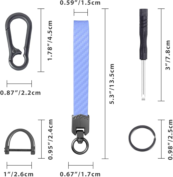 OHKYOOT Leather Car Keychain,Carabiner Clip Key Fob Keychain for Home Car Keys Women Men