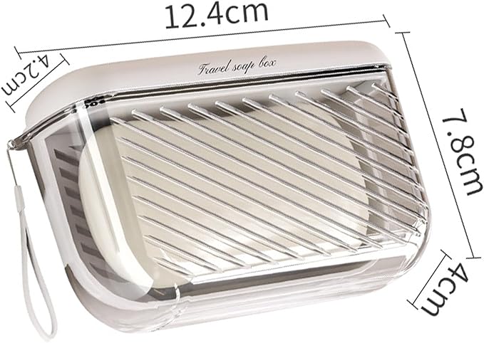 Travel Soap Case Soap Holder Bar,Soap Dish Travel Plastic Soap Dish for Shower Container(Beige)