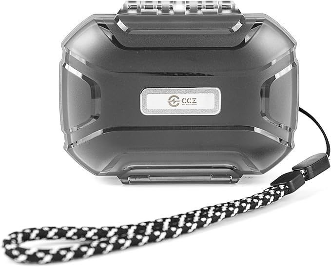 CCZ ZC01 Hard Shell IEM Case for KZ ZS10 Pro in Ear Monitor, Travel Portable Earbuds Case Waterproof Headphone Storage Box for Shure SE215, CCZ Melody, KBEAR KS1, KZ ZAR, ZS12 PRO 2, ZAS (Clear Black)