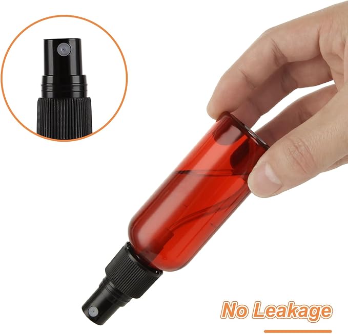 60 Pcs 1 oz Amber Spray Bottles with Sticker and Funnel, Anti-UV Fine Mist Mini Spray Bottles, Refillable Small Spray Bottle Travel Spray Bottle for Essential Oils and Various Liquids
