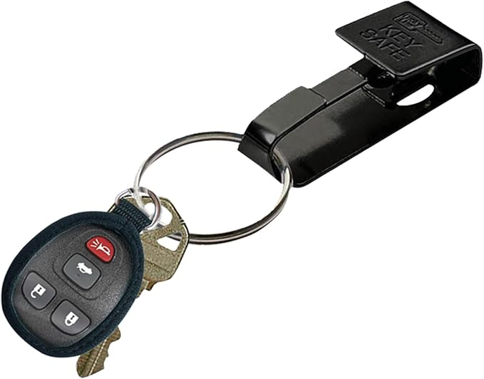Lucky Line Key Safe Belt Key Ring Holder Slip On, Black Powder Coat, 30/Pk (47775)