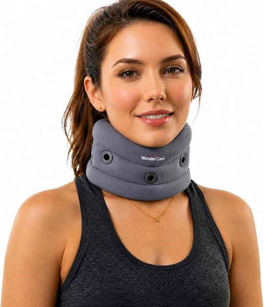 Wonder Care Neck Brace for Sleeping Cervical Collar Adjustable Neck Support Brace Relief Cervical Spine Pressure Ideal for Travel, Office Workers & Neck Injury Recovery, Large