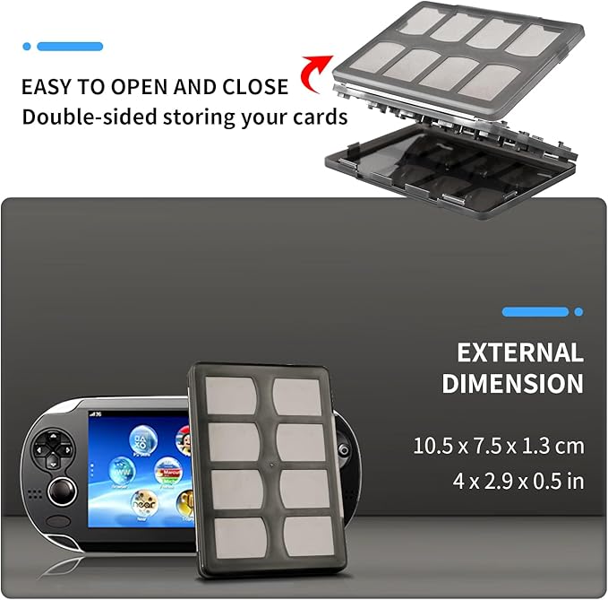 OSTENT 20 in 1 Game Memory Card Holder Case Storage Box for Sony PS Vita PSV 1000/2000 Color Black