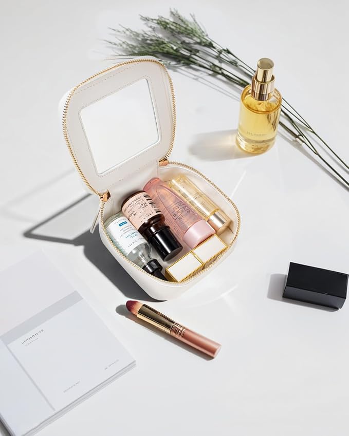 Clear Makeup Bag Small, TSA Approved Portable Toiletry Bag with Zipper Cosmetic Travel Bag Makeup Organizer Case Mini Makeup Pouch for Purse Car Organizer Bag for Women Men