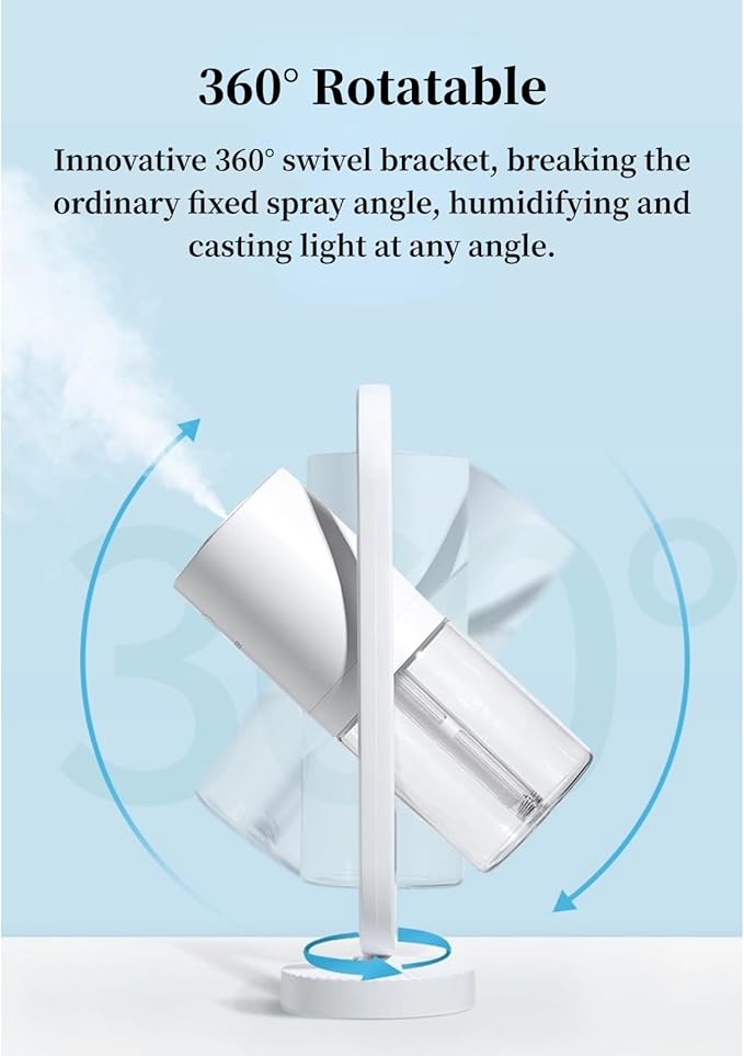 Humidifier, Compact 360° Rotating Cool Mist Air Humidifier Automatic Shutdown for Office for Home for Travel (#4)