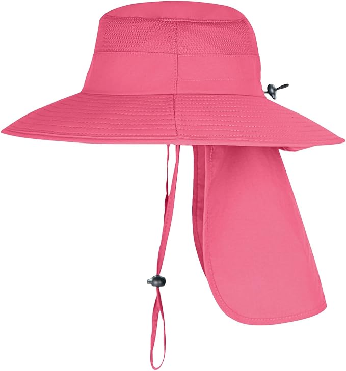 Sun Hats for Men Women Fishing Hat UPF 50+ Breathable Wide Brim Bucket Hats Summer UV Protection Safari Hat with Neck Flap