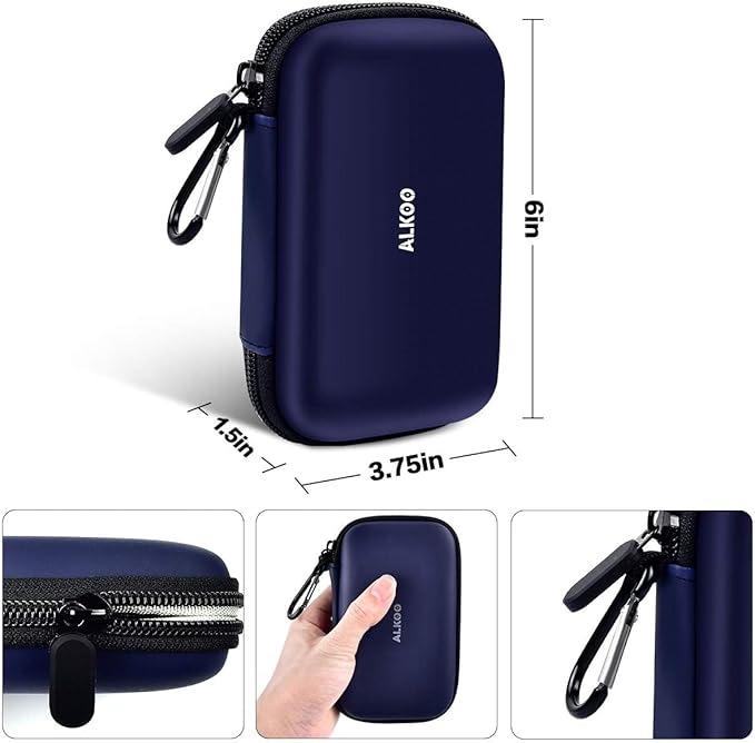 USB Flash Drive Organizer Case – Hard Shell Holder for 8 Thumb Drives & SD/Memory Cards – for SanDisk for Samsung - Storage for Students, Photographers & IT Pros– Travel & Office Use – Bag Only - Blue