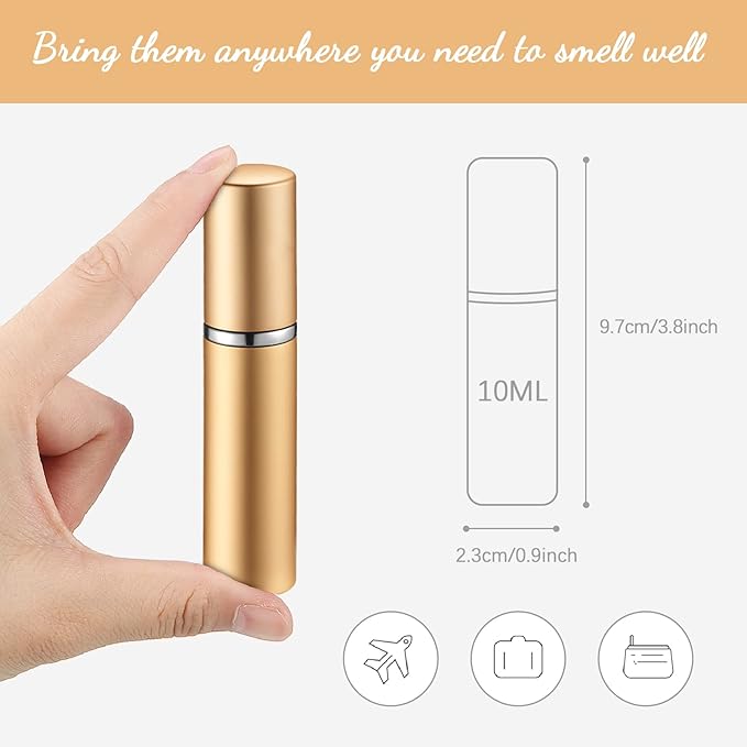 Boao 14 Pcs 10 ml Perfume Travel Refillable Atomizer Multicolor Mini Fragrance Sample Cologne Dispenser Glass Lined Portable with Refill Pump Perfume Spray Bottle for Women Men Outgoing Traveling