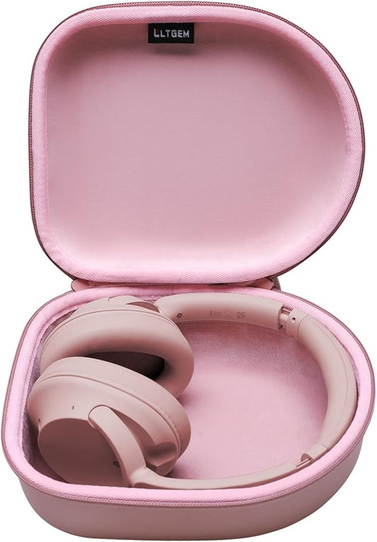 Headphone Headset Case Compatible with Audio-Technica ATH-M20x/JBL/Raycon/Soundcore Anker/Sony/Beats/JLab/TOZO/Logitech/BERIBES/KVIDIO Headphones, Large Headphone Case Hard Shell(Rose Gold)