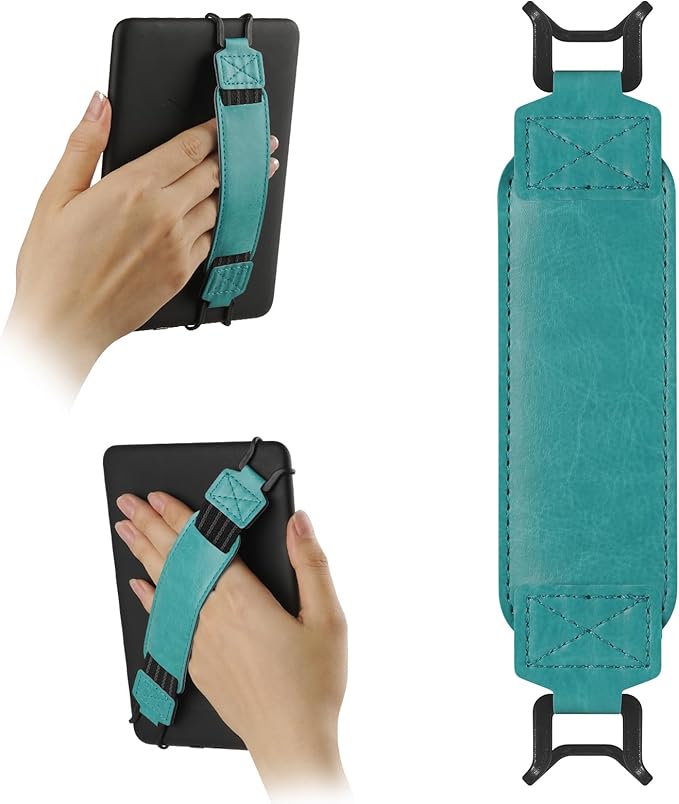HoYiXi Universal Soft Hand Strap for 6-7 Inch eReader Tablet Compatible with Kobo/Pocketbook/Tolino/Paperwhite/Nook eReader,for 6", 6.8", 7" eReader,High Elasticity Hand Strap for Tablet,Cyan