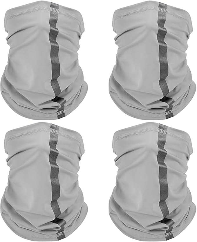 SATINIOR 4 Pcs Neck Gaiter Face Mask for Men Reflective Face Cover Scarf Summer UV Sun Protection Balaclava Bandana for Work