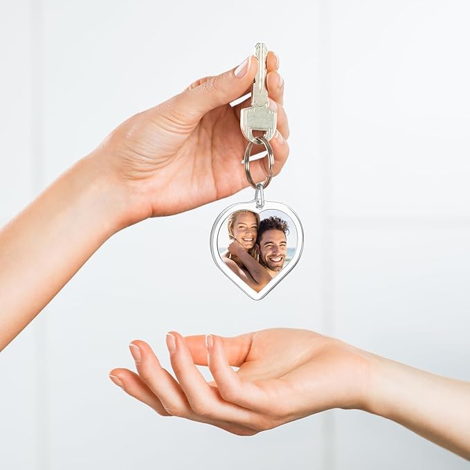 MTLEE 150 Pcs Photo Insert Keychain Clear Acrylic Picture Keychains Picture Frame Blank Photo Insert Keyring