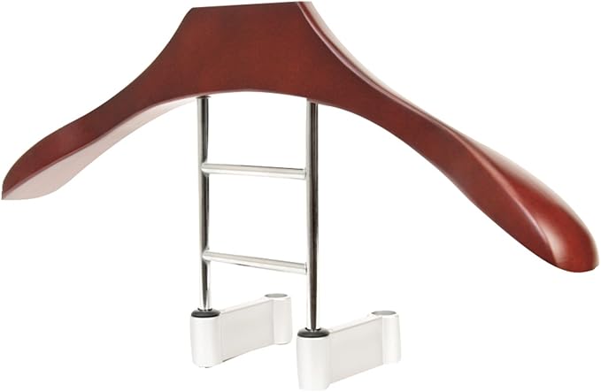 Maxsa 20022 Car Butler Coat Hanger for Cars, Perfect for Suit, Jacket, Overcoat, Shirt, Purse, and Accessories, Premium Solid Wood and Metal Design, Durable and Elegant Seat Organizer, Brown