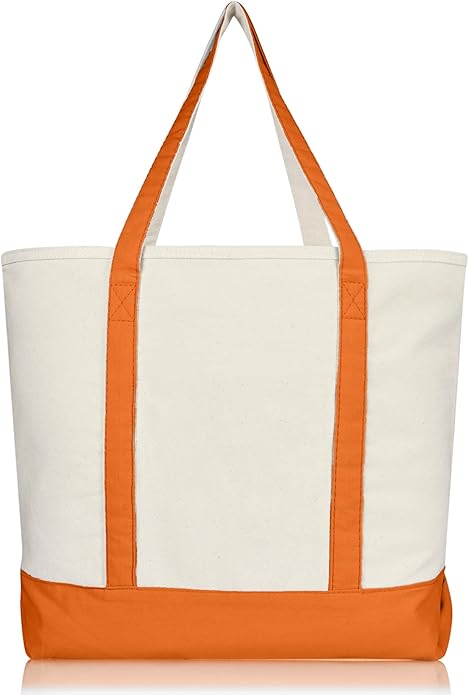 22" Heavy Duty Cotton Canvas Tote Bag (Zippered)