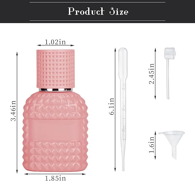 2 Pack Refillable Spray Perfume Bottles, 30ML Thick Glass Empty Perfume Bottles, Perfume Atomizer Travel Cologne Sprayer Bottles